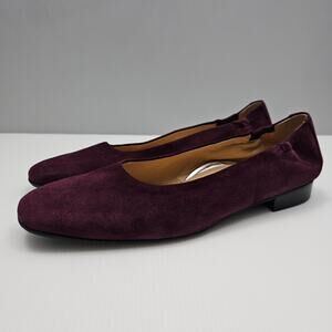 NEW Ron White Jojo Ballet Flat Women EU 42 Burgundy Merlot Suede Designer Dressy